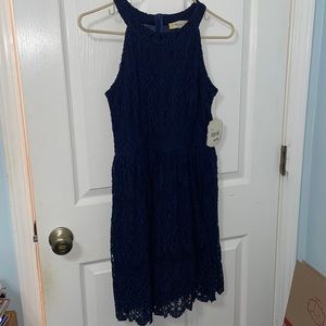 NWT Altar’d State Navy Blue Lace Dress. Size S